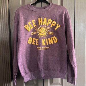 Simply Southern Dark Maroon Bee Happy Long Sleeve Sweatshirt